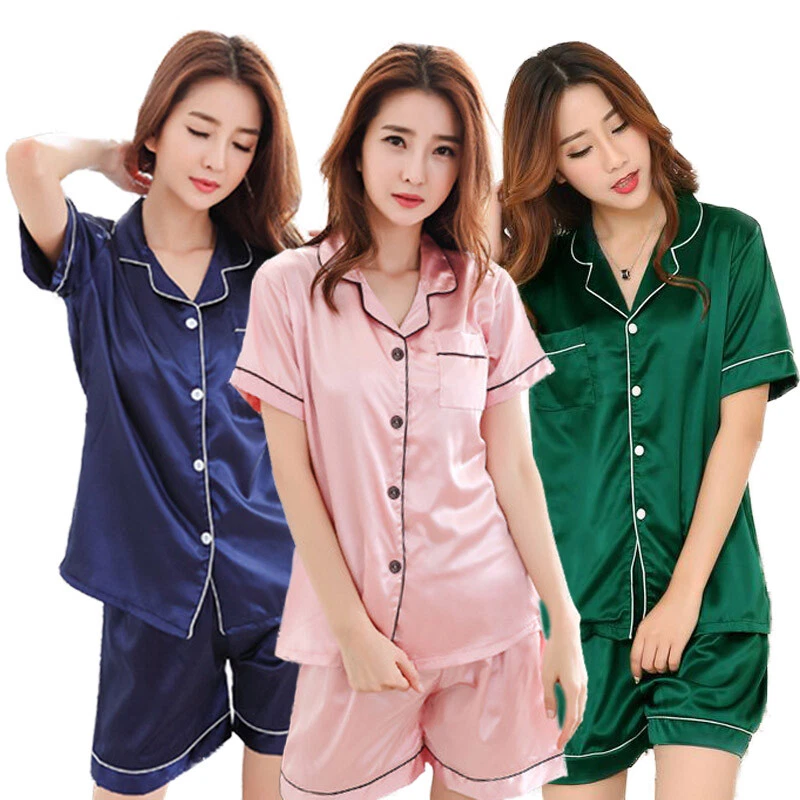 Wholesale Pajamas women's silk cardigan long-sleeved trousers loose  high-end home service two-piece sleepwear set From m.