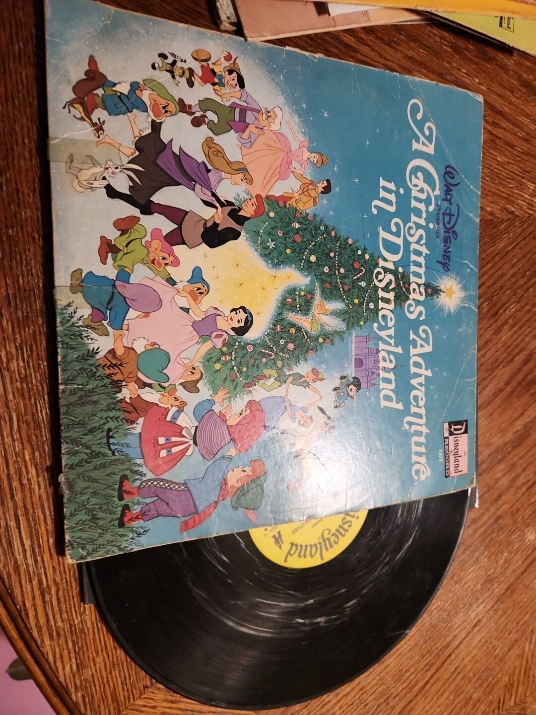 1973 Walt Disney A Christmas Adventure in Disneyland Vinyl Record Album LP Kids