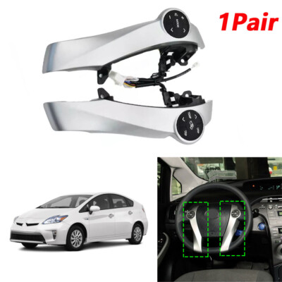 Car Silver Steering Wheel Cruise Control Switch Button For TOYOTA AQUA PRIUS C