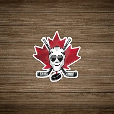 Hockey Goalie Mask Canada Maple Leaf Sticker - Funny Sports Fan Decal #1280