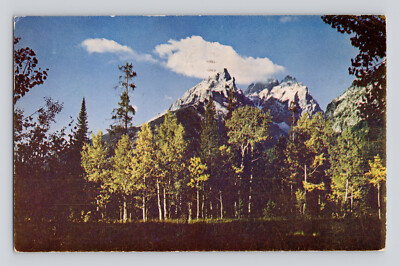 Postcard Wyoming WY Grand Teton Range Peak 1962 Posted Chrome