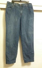 Gloria Vanderbilt Amanda Straight Leg Jeans Womens Sz 14 Missy Average Dark Wash