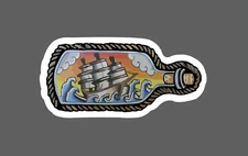 Ship In A Bottle Sticker Sailing Waterproof Outdoor Travel Ocean Beach Gift NEW