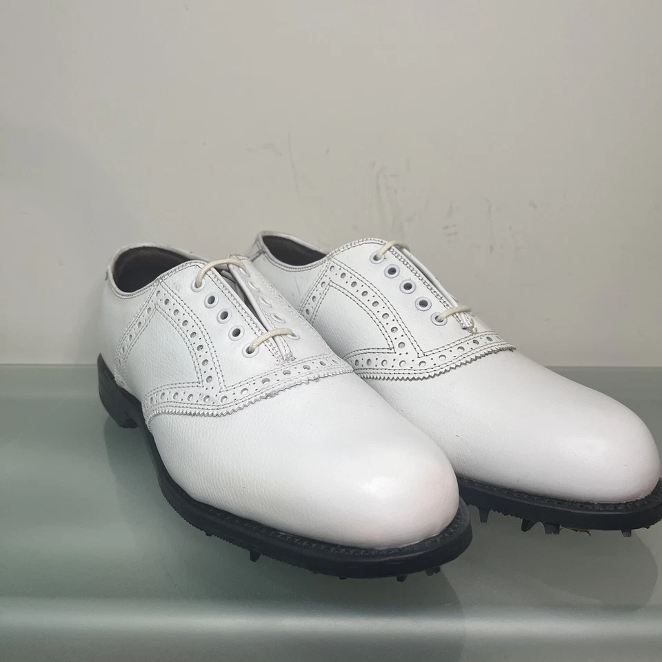 Nuevos zapatos de golf Allen Edmonds Redan blancos para hombre talla 7 D con caja y bolsas para zapatos Foto 2 de 4