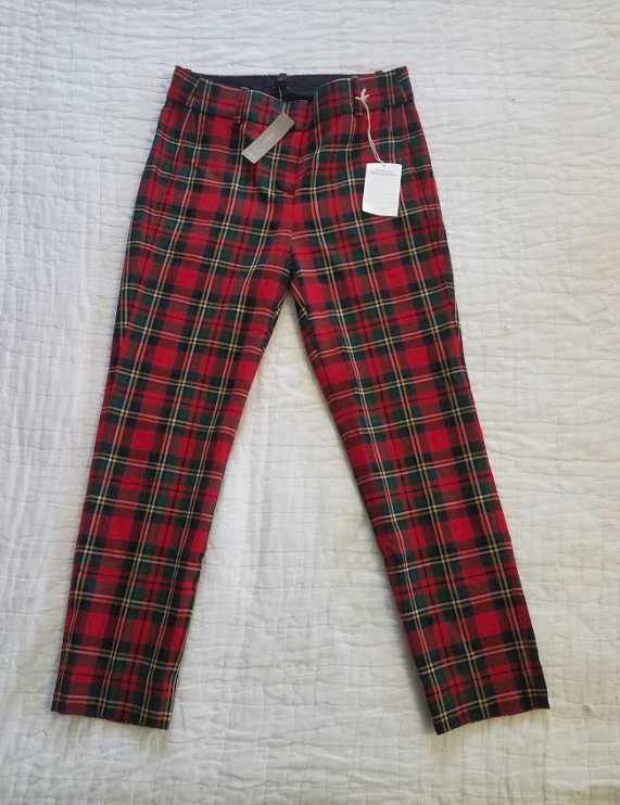 NEW WOMEN'S J CREW CAMERON SLIM CROP PANTS IN TARTAN TWO WAY STRETCH WOOL PLAID