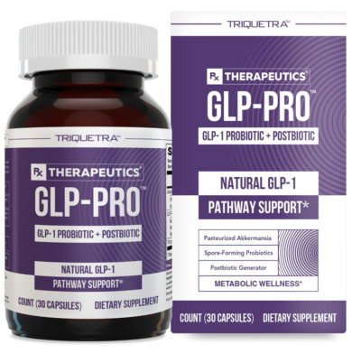 Triquetra GLP-Pro | GLP-1 Support Probiotic & Postbiotic, Gut Health - 30 ct