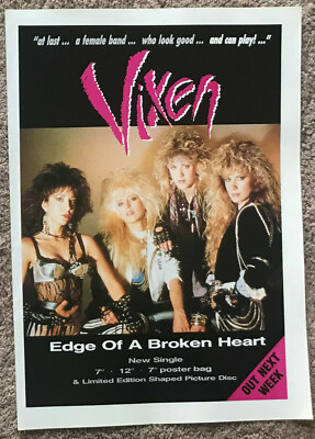VIXEN - EDGE OF A BROKEN HEART 1988 Full page UK magazine ad