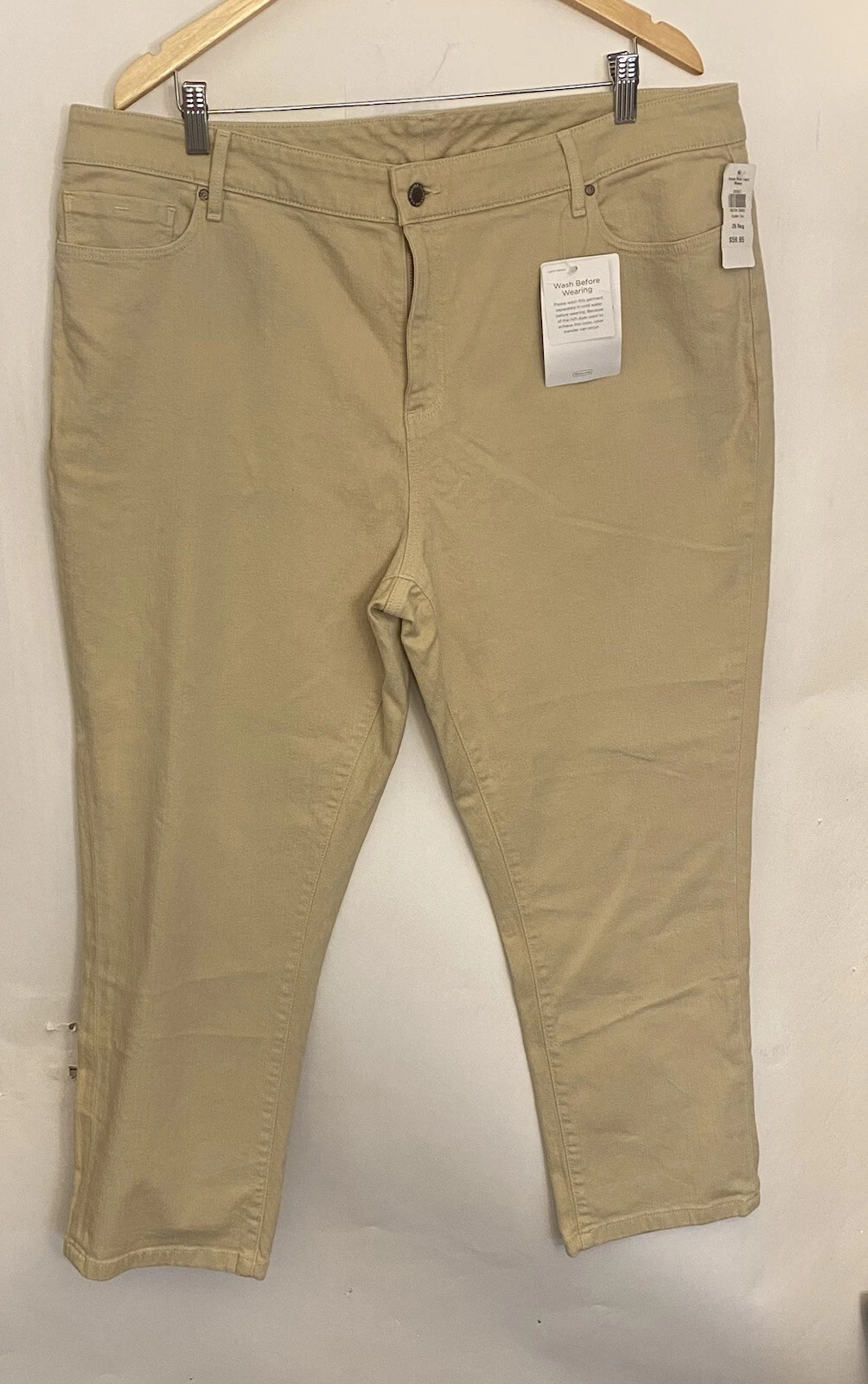 LL Bean Ocean Point Capri Pants Womens 20 Regular Oyster Tan Casual NWT *See Pic