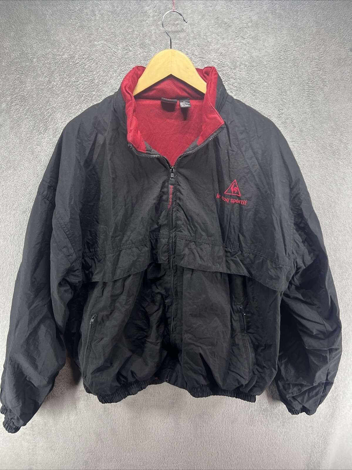 Vintage Le Coq Sportif Windbreaker Mens XL Jacket 90s Nylon Retro Designer