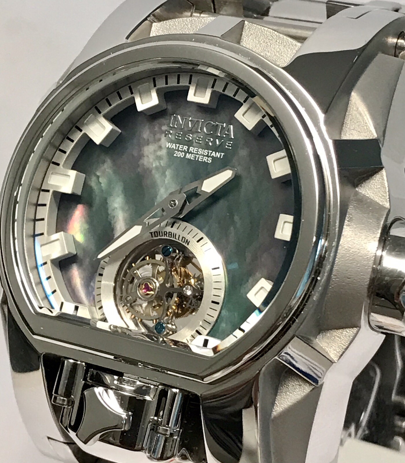 Invicta Tourbillon Magnum Bolt Zeus 52mm Dual Mvmt Black MOP Bracelet Mens  Watch | eBay