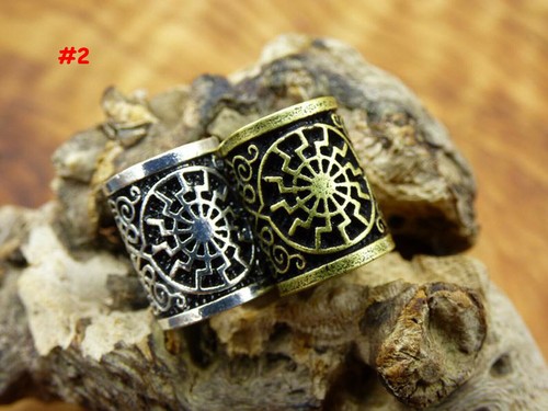 10Pcs Norse Viking Celtic Beard Dreadlock Beads Beard Beads Valknut Hair Beads - Picture 6 of 8