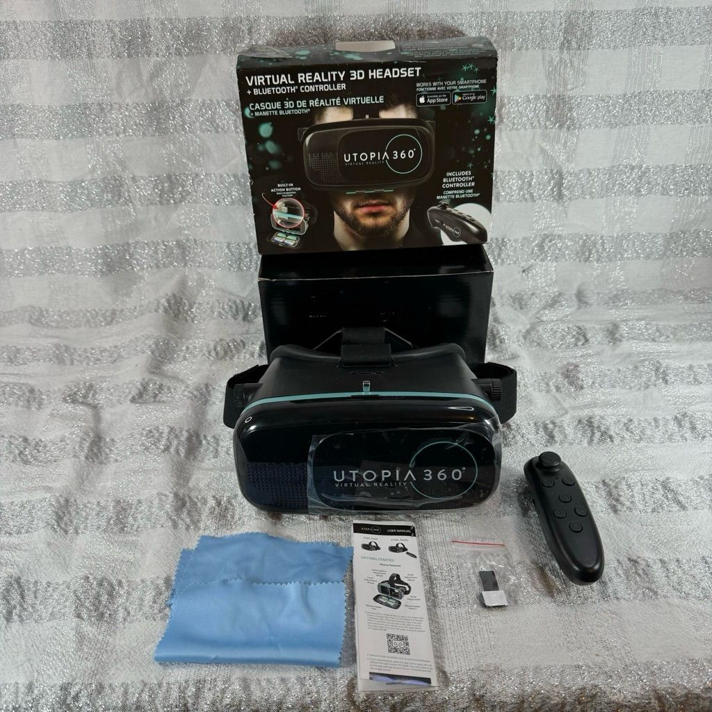 Utopia 360 Virtual Reality 3d Headset With Bluetooth Controller