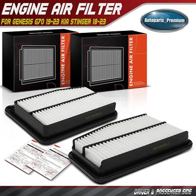 2x Left & Right Engine Air Filter for Genesis G70 19-23 Kia Stinger 18-23 3.3L