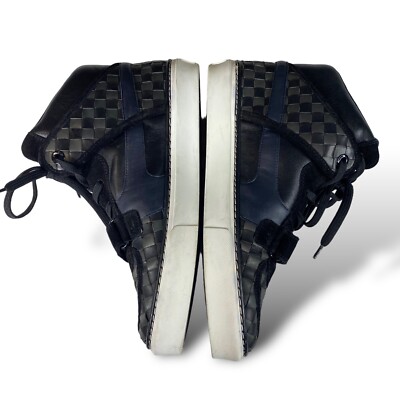 Louis Vuitton Authentic ￼checkered black dark blue gray Tower Sneakers Mens US 7 Louis Vuitton Authentic Checkered Black Dark Blue Gray Tower  main image 4