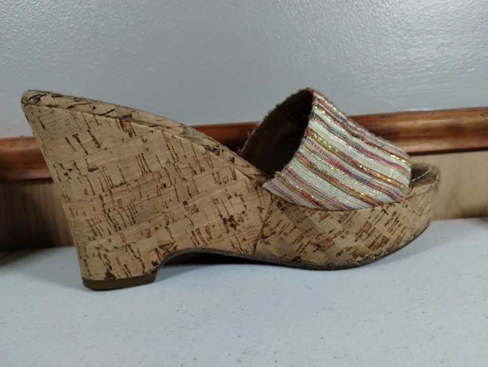 Steve Madden Talla 5.5 Mujer Surg Tela y Corcho Cuñas Tacones Sandalias Plataformas Foto 2 de 4