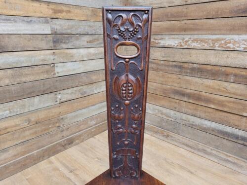 Antique Art Nouveau Mahogany Floral Carved Collapsible Spinning Chair - Picture 10 of 15
