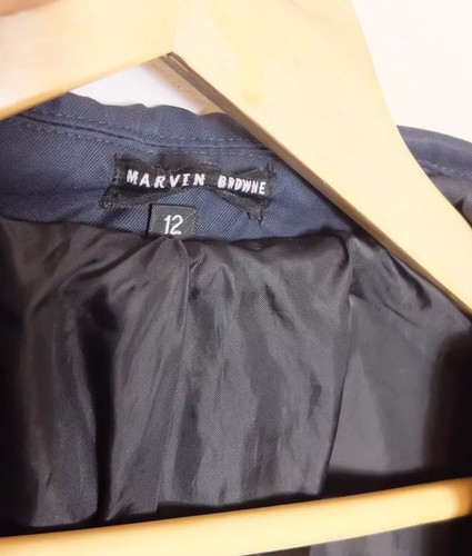Marvin Browne Blue Trenchcoat Coat Size 12 - Bild 12 von 12