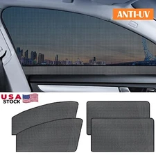 4Pcs Car/SUV Window Side Screen Sun Mesh Shade Cover Sunshade Visor Elastic USA