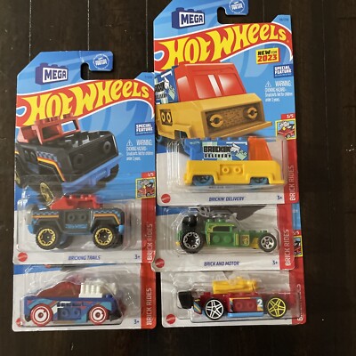 2023 HOT WHEELS  BRICK RIDES  Complete Set #1-5~HARD TO COLLECT ALL 5 !!    
