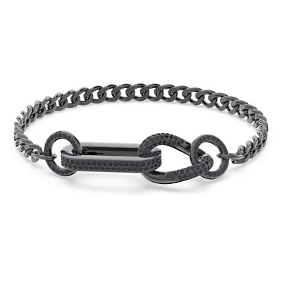New In Gift Box  Dextera Bracelet, Pave, Mixed Links, Black, Ruthenium