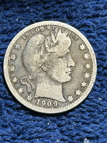 1909-D Barber Quarter Beautiful Original!