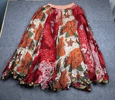 Baba Skirt Womens One Size Floral Vtg Y2K Tiered Lined Maxi Boho Peasant
