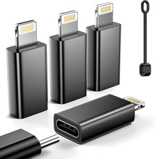 Mfi Certified USB C to Lightning Adapter 4-Pack, 27W Fast Charging Data Sync,