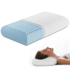 Memory Foam Pillow Standard Firm Bed Pillow Removable Cover Honeycomb Design