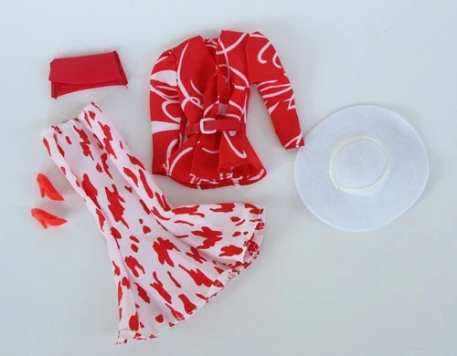 Vintage 1988 Superstar Era Barbie Doll Beverly Hills Fashion Red Dress Outfit