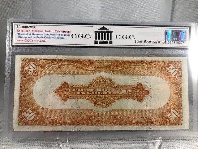 US 1913 Gold Certificate Note Parker/Burke FR 1198 CGC 35 VERY FINE - Image 2 of 2