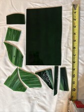 Lot of 9 Stained Glass Sheets Various Sizes Green  Swirl Premium Glass  