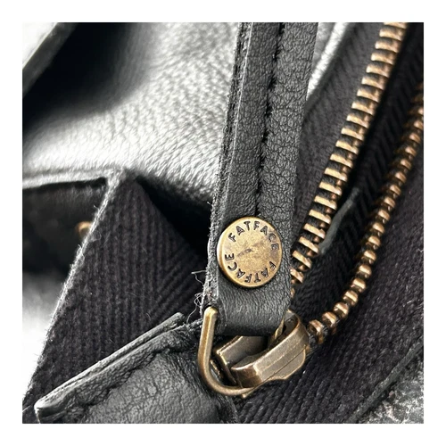 Fat Face Womens Black Genuine Leather Crossbody Bag Purse Classic - Picture 8 of 13