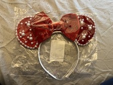 4 x inspirowany Disneyem wzór w stylu czerwonej perły Mickey Minnie Mouse uszy opaska partia