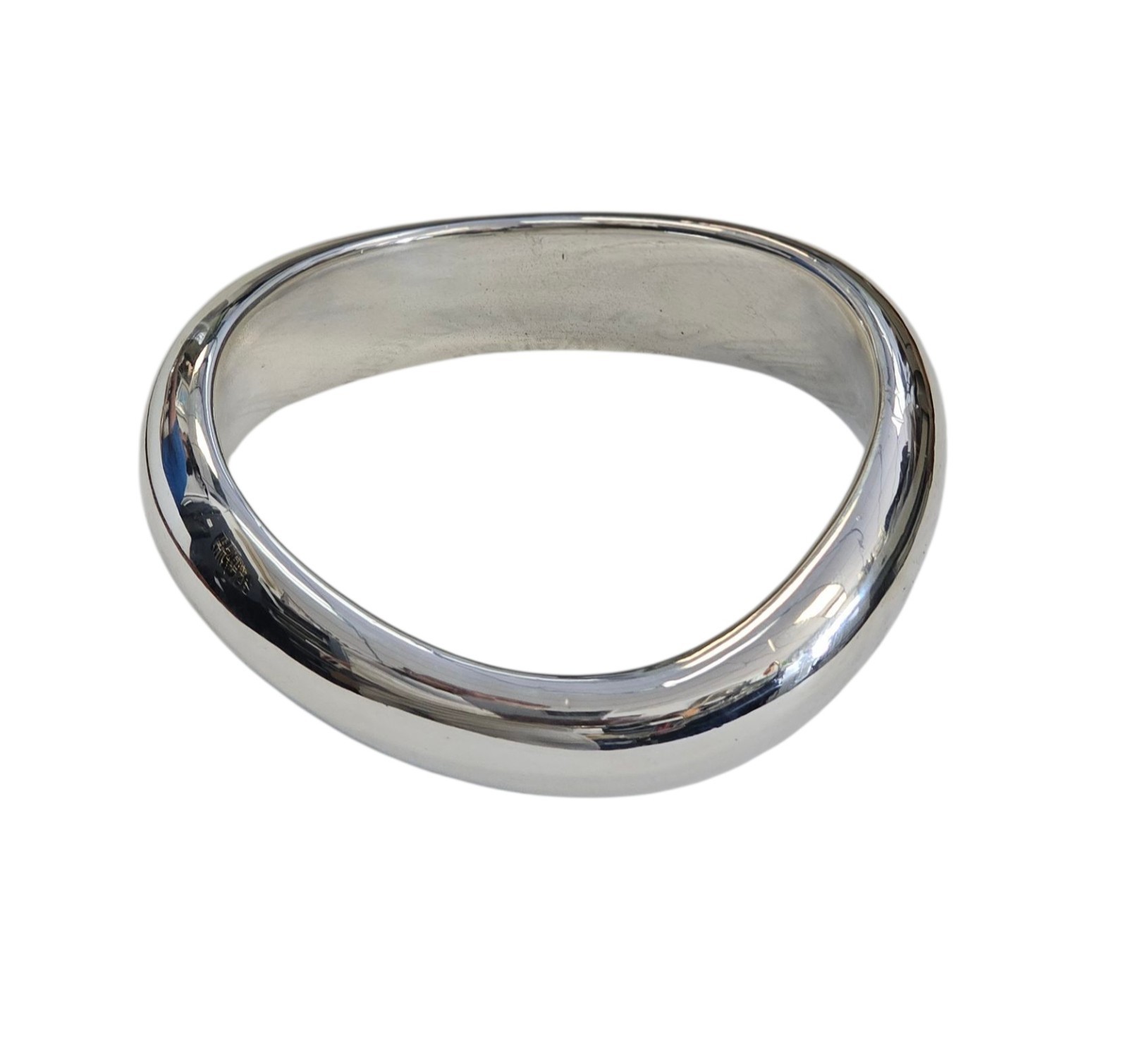 Rounded Bangle Bracelet in Silver - image 1
