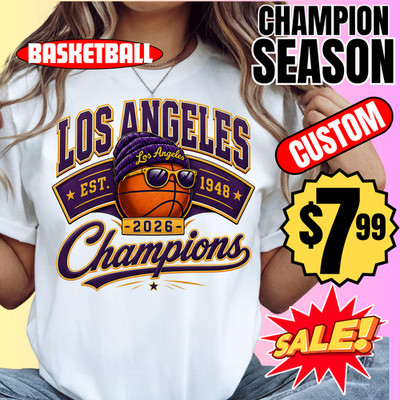 Basketball Champions Los Angeles Shirt   Game Day Fan Tee, Vintage Sports Shirt