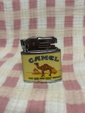 Vintage Camel Cigarettes Flip Top Lighter The One And Only Smoke Yellow Graphic