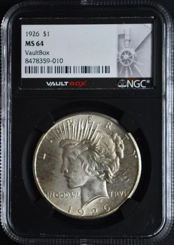 1926 Peace Dollar NGC MS64 Vaultbox