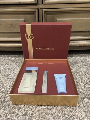 Dolce & Gabbana Light Blue 3pc Set For Women Edt Sp 3.4, Bc 1.6,  Sp 0.33 Oz New