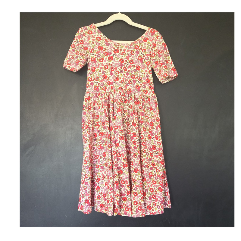 Alice + Ames Girls Dress 8 A-Line Pink Floral Short Sleeve Scoop Neck Knee