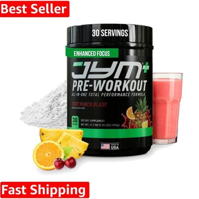 Pre JYM Plus Fruit Punch Pre-Workout Powder, Amino Nitrates, Creatine, Betain...
