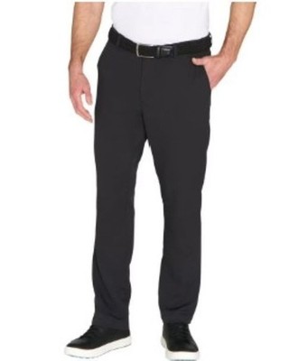 Greg Norman Mens Textured Performance Stretch Chino Pant (Black, 34x32)