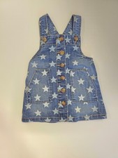 Wonder Nation Kids Denim Star Print Overall Dress Size 3T Great Condition