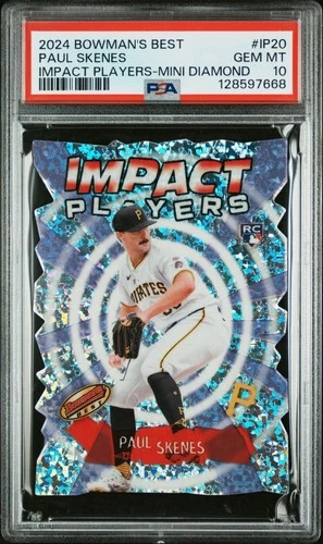 2024 BOWMAN'S BEST IMPACT PLAYERS IP20 PAUL SKENES MINI DIAMOND PSA 10 RC ROOKIE