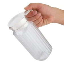 Small Plastic Pitcher With LidTcher Kids Milk Jug500ML Acrylic Transparent Bo...