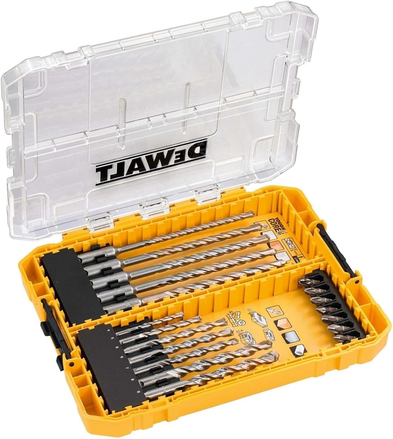 DEWALT 19 Piece SDS Plus Masonry Drill Bit Set Tungsten Carbide TSTAK Case