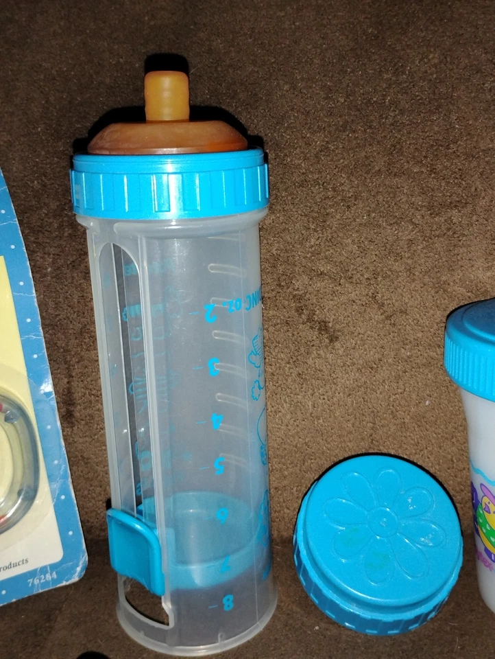 Vintage Playtex Aqua Nurser Baby Bottle, Sippy, Liners, Flat Top Latex Easy Feed - Image 3 of 4