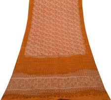 Sushila Vintage Indian Saree Pure Cotton Printed Floral Soft 5 Yard Craft Fabric