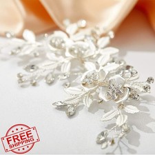 Silver Wedding Hair Clip Rhinestone Bride Bridesmaid Vine