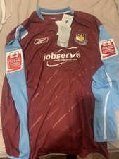 Image of West Ham 05/07 Long Sleeve L Home Football Shirt New with Tags And Parches