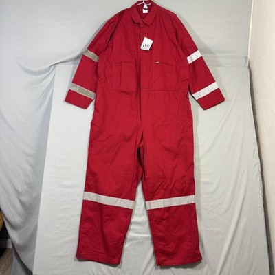 Halliburton Coveralls Mens 56 Tall Red Reflective Stripes Wenaas Workwear 80245